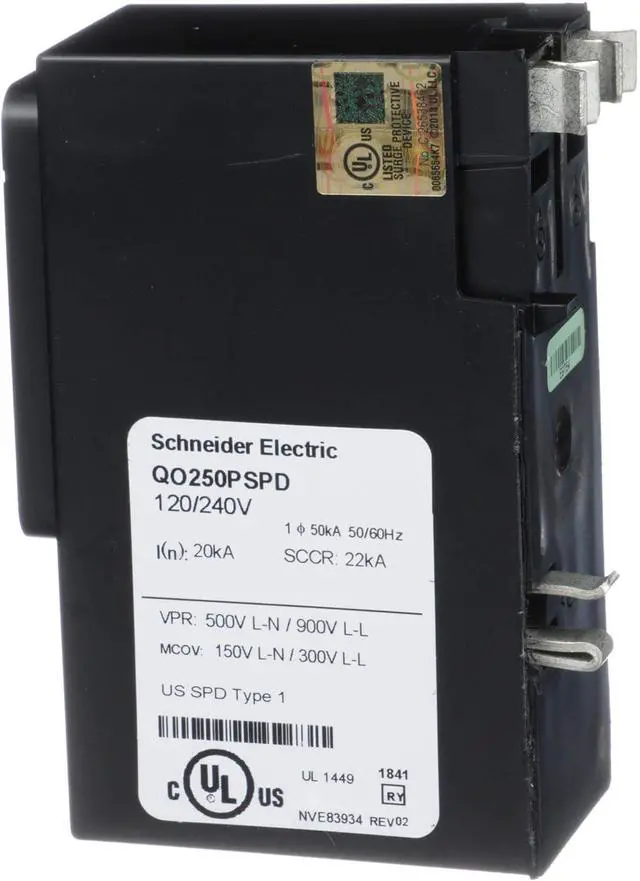 Alt view image 6 of 6 - Square D - QO250PSPD QO Whole House Surge Protection Device, 50kA, 120/240V, 1-Phase, No Wiring, Plug-On Neutral
