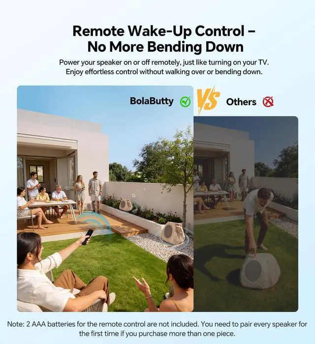 Alt view image 5 of 7 - Upgraded Outdoor Rock Speaker 60W Deep Bass Multi-Sync up to 100Pcs, Remote Control, IPX7 Waterproof Solar-Powered with LED Lights Perfect for Pool, Garden, Patio, Ideal for Music Lovers - 2 Packs