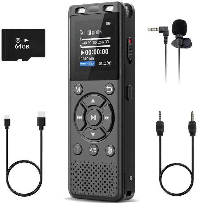 Main image of 96GB Digital Voice Recorder with Playback,Audio Recording Device | for Lectures Meeting/Classes/Interviews,Tape Recorder with Voice Activated,Password,Noise Reduction,A-B Repeat,MP3 Player Etc