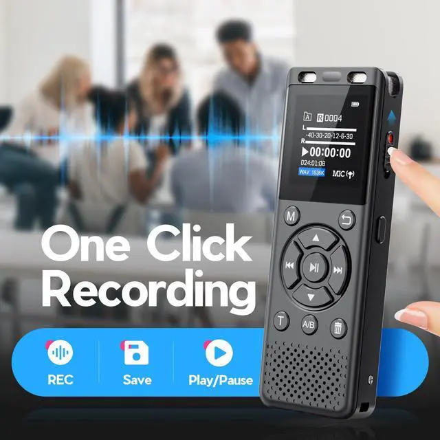 Alt view image 2 of 7 - 96GB Digital Voice Recorder with Playback,Audio Recording Device | for Lectures Meeting/Classes/Interviews,Tape Recorder with Voice Activated,Password,Noise Reduction,A-B Repeat,MP3 Player Etc