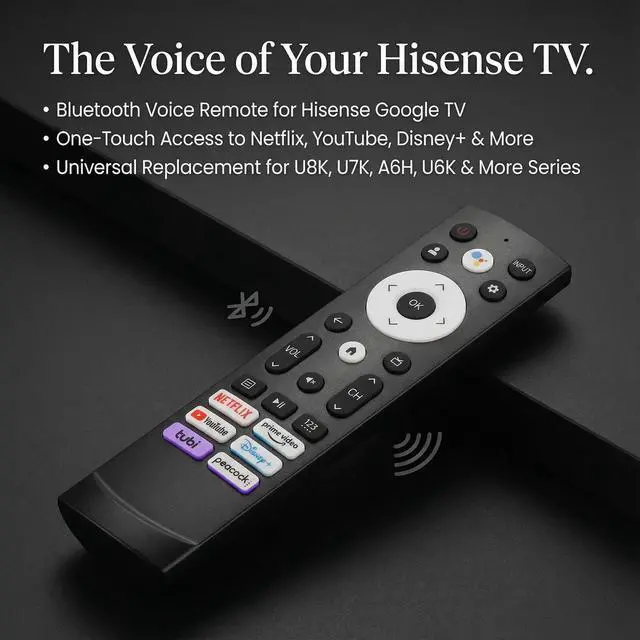Alt view image 2 of 7 - Hisense TV Remote Control Replacement with Voice Control and Bluetooth for Google TV