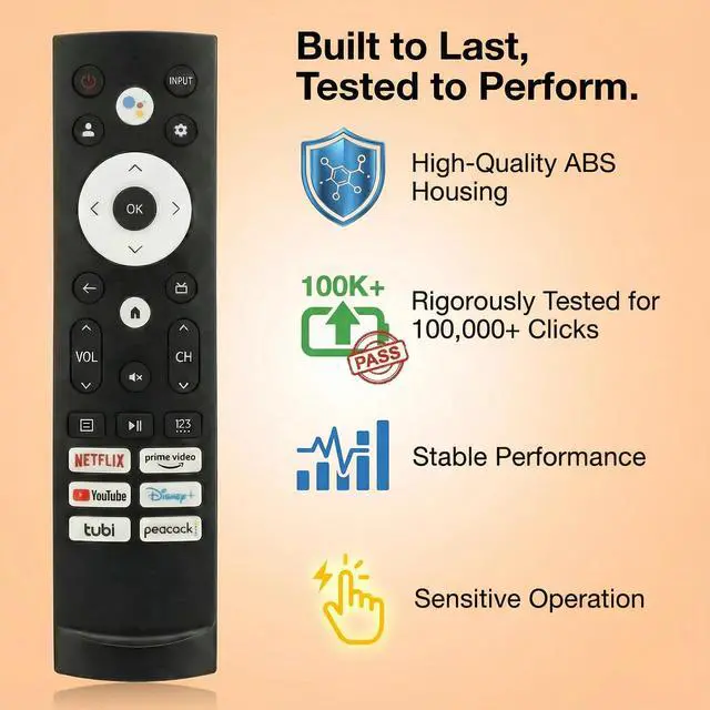 Alt view image 6 of 7 - Hisense TV Remote Control Replacement with Voice Control and Bluetooth for Google TV