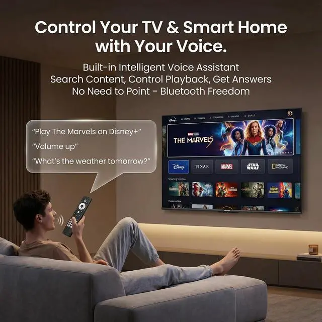 Alt view image 7 of 7 - Hisense TV Remote Control Replacement with Voice Control and Bluetooth for Google TV