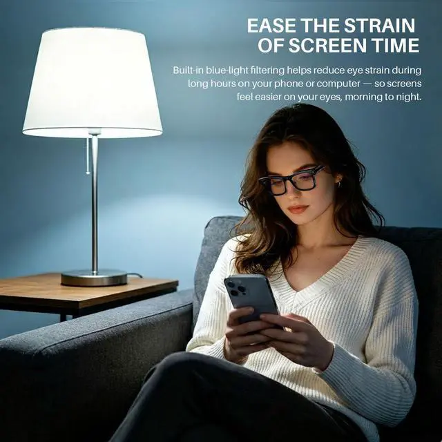 Alt view image 2 of 7 - AI Smart Glasses with Camera & Voice Assistant8MP 1080P HD Video | AI Recognition & Translation,Voice Recording,Open-Ear Audio, IPX4, 2-in-1Blue Light + Sunglass Lenses for Travel Vlog Work