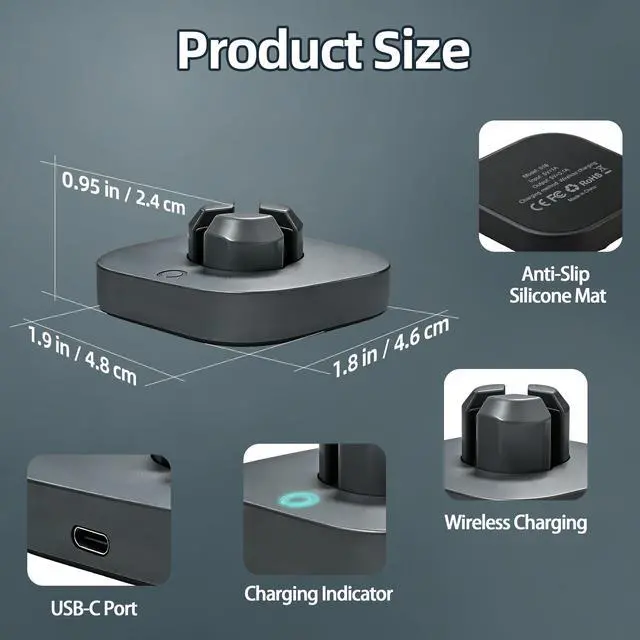 Alt view image 7 of 7 - Charger Compatible with Ou-ra Ring Gen 4: Fast Charging Dock for Size 7/8/9/10/11/12/13 with USB-C Cable (Not Compatible with Ring Gen 3)