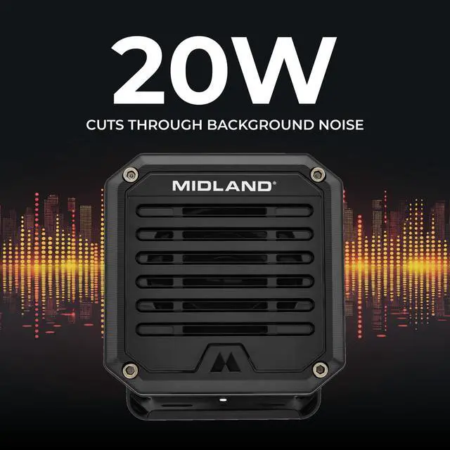 Alt view image 5 of 7 - SPK100 Heavy-Duty 20W External Speaker - 180 Degrees Swivel Base Bracket Works with All CB and MXT Radios 8-OHM Sound System 3.5mm Audio Plug - Easy Installation Waterproof Design