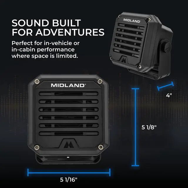 Alt view image 7 of 7 - SPK100 Heavy-Duty 20W External Speaker - 180 Degrees Swivel Base Bracket Works with All CB and MXT Radios 8-OHM Sound System 3.5mm Audio Plug - Easy Installation Waterproof Design