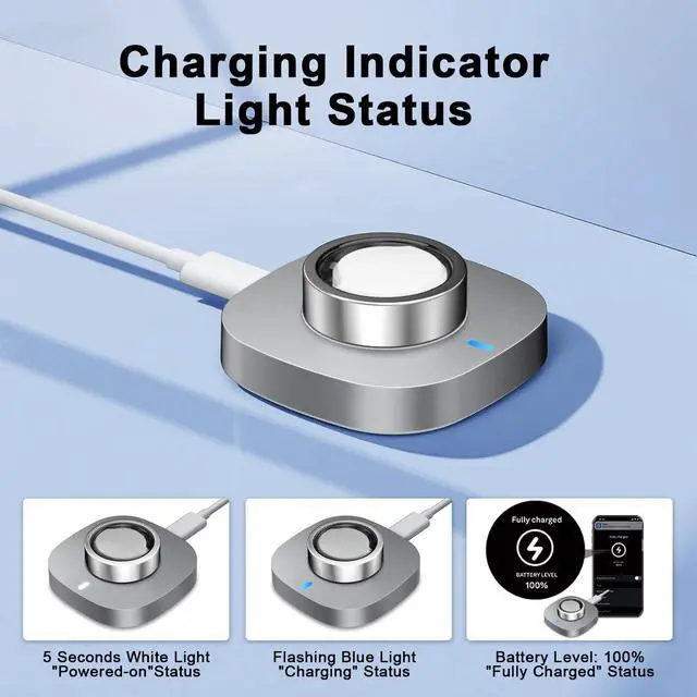Alt view image 3 of 7 - Charger Compatible with Aura-Ring Gen 3-Size 9 | Fast Safe Charging Dock with USB-C Cable for Smart Ring Accessories(Not Compatible with Aura-Ring Gen 5/4)