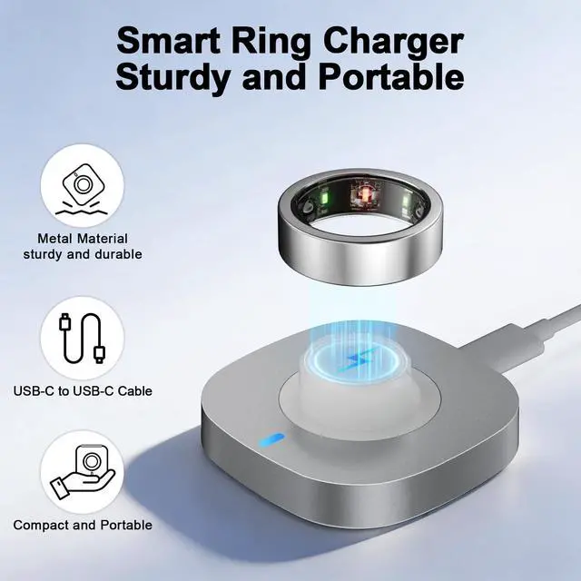 Alt view image 5 of 7 - Charger Compatible with Aura-Ring Gen 3-Size 9 | Fast Safe Charging Dock with USB-C Cable for Smart Ring Accessories(Not Compatible with Aura-Ring Gen 5/4)