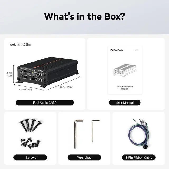 Alt view image 7 of 7 - CA30 4 Channel Car Amplifier Mini Class D 200x4 Peak 400 Watts, Micro Compact Amp Mono Subwoofer, RCA/High Level Input, 320W 2 Bridgeds, Low Noise HiFi for Vehicle Stereo Audio Sound System
