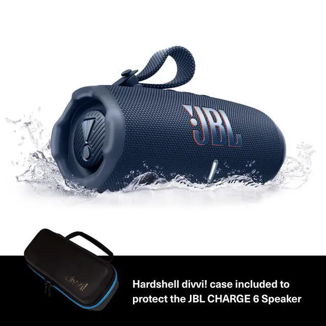 Alt view image 3 of 7 - Charge 6 (Blue) + Bundle with divvi! Protective Hardshell Case (Black)