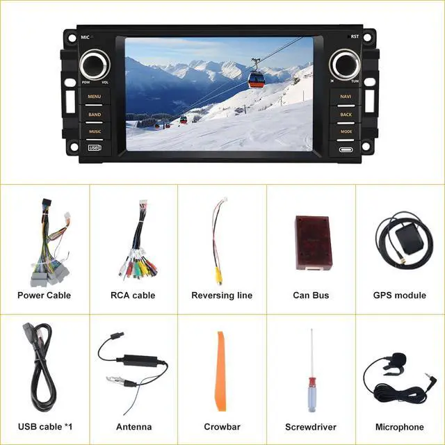 Alt view image 7 of 7 - 64GB Car Stereo for Jeep Wrangler JK 2007-2018 Dodge Ram 2008-2012 | 7" Touch Screen Jeep Wrangler Compass Carplay Radio Ram 1500 2500 3500 with WiFi GPS AM FM Android Auto