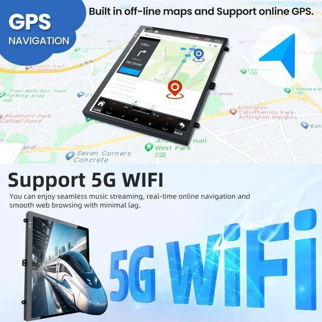 Alt view image 4 of 7 - 4 + 64GB ROM Android 15 Upgrade Car Radio for Chevrolet Chevy Cruze 2009-2015: 10.4 Inch 1024 * 768 HD IPS Tesla Style Touchscreen Stereo Wireless Carplay Andriod Auto Backup Camera GPS 5G WiFi FM