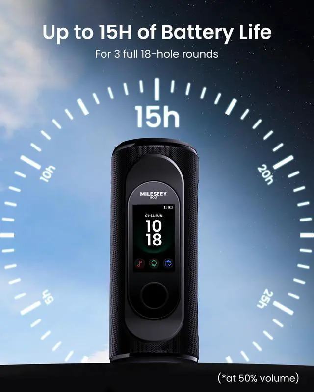 Alt view image 3 of 7 - GeneSonic Pro Golf GPS Speaker with 43K+ Courses No-Subscription | Detachable GPS Handheld Rangefinder, MagLock, Color Touchscreen, Visual & Audible Yards, Layup/FCB/Hazard, 15H Battery, IP67