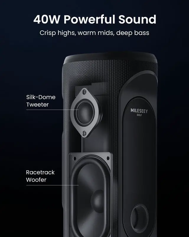 Alt view image 2 of 7 - GeneSonic Pro Golf GPS Speaker with 43K+ Courses No-Subscription | Detachable GPS Handheld Rangefinder, MagLock, Color Touchscreen, Visual & Audible Yards, Layup/FCB/Hazard, 15H Battery, IP67
