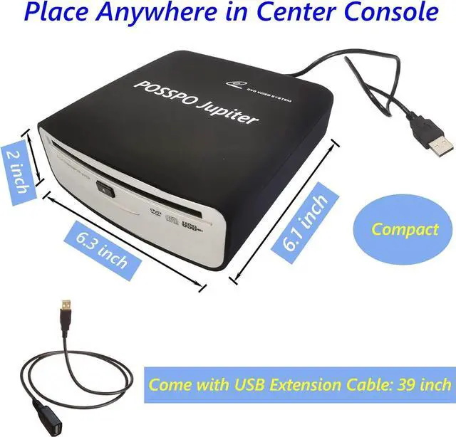 Alt view image 5 of 6 - Jupiter USB CD Player for Car Auto Portable, DVD for PC, Support AUX | USB Plug & Play (No Decoder Needed), AUX Uses Decoder for Louder Clearer Sound, Anti-Skip, Seamless Playback, Resume Memory