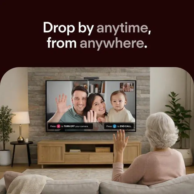 Alt view image 3 of 6 - JubileeTV Remote Care System for Seniors Stay Connected Through Their TV | Control TV Remotely from Your Phone | Video Calls, Reminders & Monitoring | Simple Setup + Voice Remote