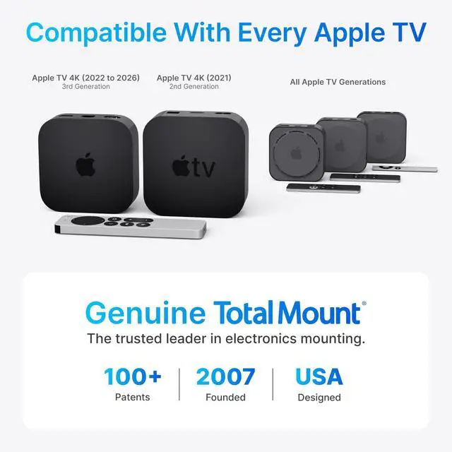 Alt view image 3 of 6 - for Apple TV Fits All Models, Heat Management, Premium Quality | Designed in the USA