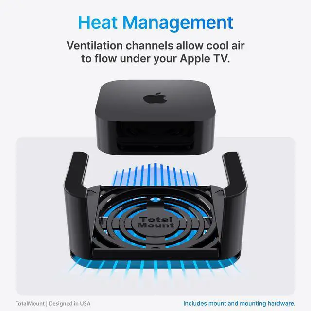 Alt view image 5 of 6 - for Apple TV Fits All Models, Heat Management, Premium Quality | Designed in the USA