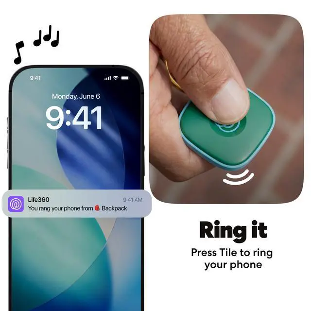 Alt view image 5 of 7 - Tile - Bluetooth Tracker, Keys Finder and Item Locator for Keys, Bags and More. Phone Finder. Both iOS and Android Compatible. 1-Pack (Green Surf)