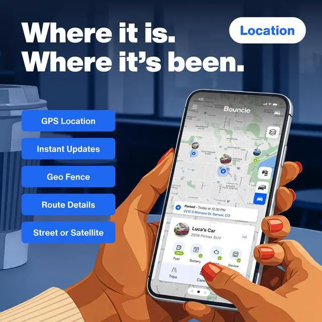 Alt view image 2 of 7 - GPS Tracker for Vehicles with Real-Time Location | Route History, Speed Monitoring, Driving Insights, Geo-Fence, & Accident Notifications. No Contracts. Cancel Anytime