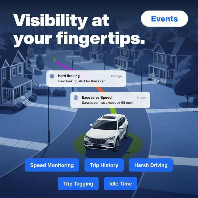 Alt view image 3 of 7 - GPS Tracker for Vehicles with Real-Time Location | Route History, Speed Monitoring, Driving Insights, Geo-Fence, & Accident Notifications. No Contracts. Cancel Anytime