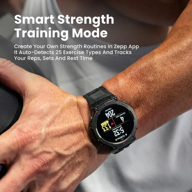 Alt view image 4 of 7 - T-Rex 3, Smart Watch, 1.5" AMOLED Display, GPS, iOS/Android | 48mm, 27-Day Battery, Water-Resistant, Rugged/Military Style, Offline Maps, 170 Fitness/Sport Modes, AI, Voice Control