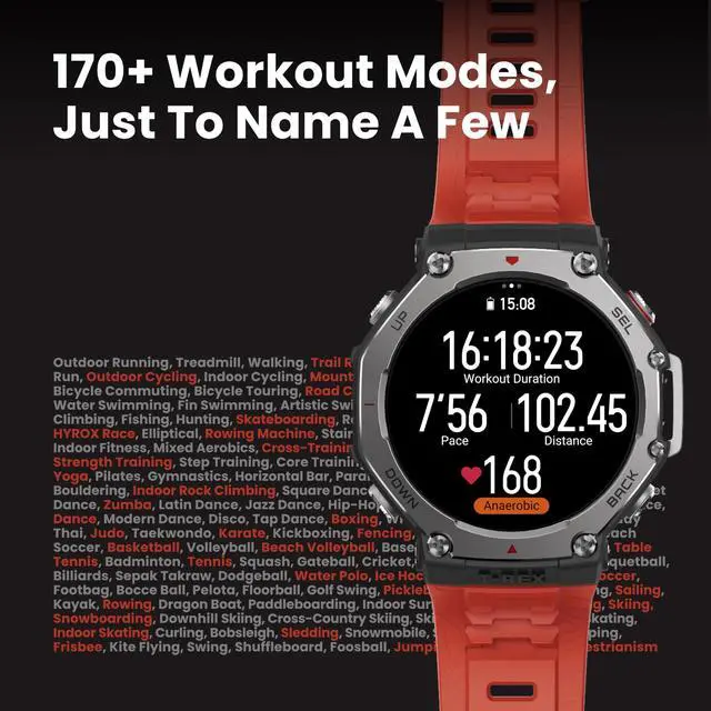 Alt view image 3 of 7 - T-Rex 3, Smart Watch, 1.5" AMOLED Display, GPS, iOS/Android | 48mm, 27-Day Battery, Water-Resistant, Rugged/Military Style, Offline Maps, 170 Fitness/Sport Modes, AI, Voice Control