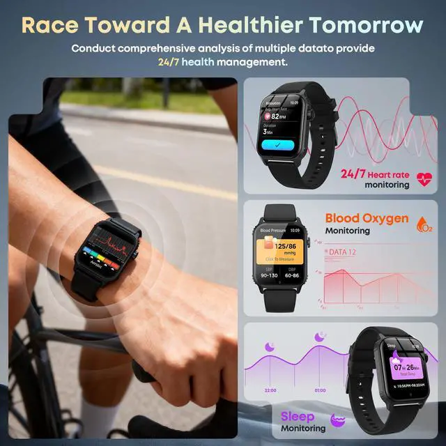 Alt view image 3 of 7 - Smart Watch for Men, 120+ Sports Modes Smartwatch with 1.83" HD Touchsreen, Bluetooth Call & Music Control Fitness Watch for iPhone/Android Subtle Sarcasm