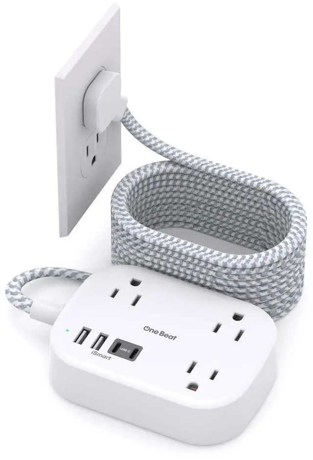 Main image of Cruise Essentials 2026,Travel Power Strip with USB C,Flat Plug Extension Cord 15 ft with 3 Outlets 4 USB Ports(2 USB C), Desk Wall Outlet Extender,Non Surge Protector for Cruise,Dorm Room,ETL