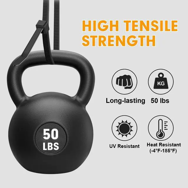 Alt view image 3 of 7 - 1200pcs Black Cable Zip Ties 12 Inch, Heavy Duty Plastic Nylon Tie Wraps with 50lb Tensile Strength for Indoor & Outdoor
