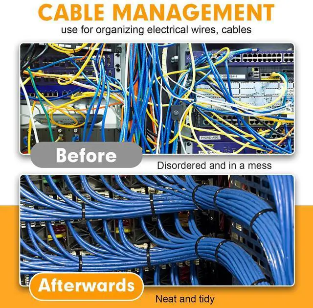 Alt view image 6 of 7 - 1200pcs Black Cable Zip Ties 12 Inch, Heavy Duty Plastic Nylon Tie Wraps with 50lb Tensile Strength for Indoor & Outdoor