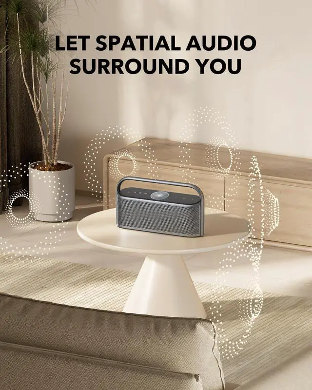 Alt view image 2 of 7 - Motion X600 by Anker Portable Bluetooth Speaker, Hi-Res Spatial Audio with Wireless 50W Sound, IPX7 Waterproof, Pro EQ, AUX-in, Speaker for Home, Office, Backyard and Bathroom Use (Green)