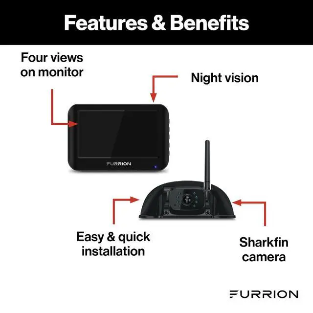 Alt view image 2 of 7 - Vision S Wireless RV Backup Camera System, 4.3" Monitor, FOS43TASF | 2.4GHz Digital Connection, 720 x 480 Resolution, Night Vision, Motion Detection, IP65 Rear Unit, Supports Up to 4 Views