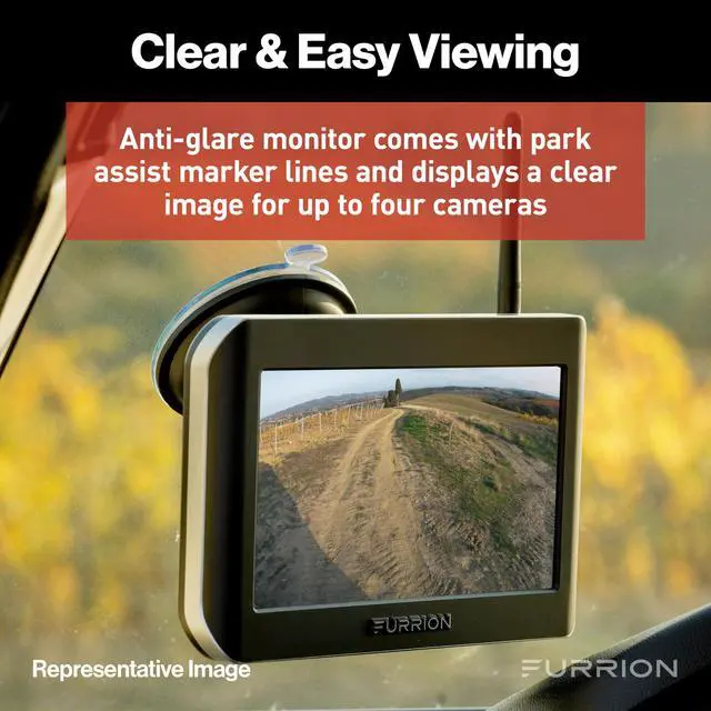 Alt view image 3 of 7 - Vision S Wireless RV Backup Camera System, 4.3" Monitor, FOS43TASF | 2.4GHz Digital Connection, 720 x 480 Resolution, Night Vision, Motion Detection, IP65 Rear Unit, Supports Up to 4 Views