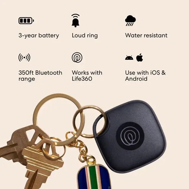 Alt view image 6 of 6 - Tile - Bluetooth Tracker, Keys Finder and Item Locator for Keys, Bags and More. Phone Finder. Both iOS and Android Compatible. 2-Pack (Black/White)