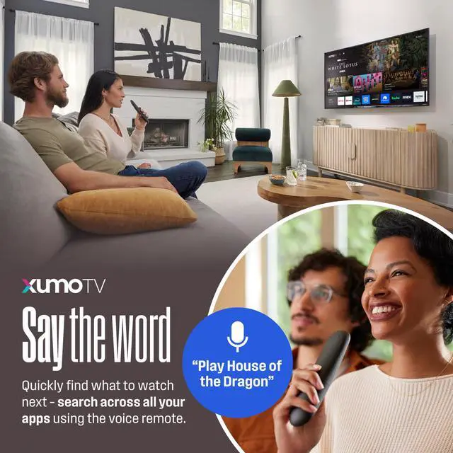 Alt view image 5 of 7 - 50-inch Smart TV, 4K UHD Xumo TV w/ HDR10, Voice Remote, Dolby Vision, Dolby Atmos, Edgeless, Flat Screen LED Television w/Bluetooth, Apple AirPlay, Wi-Fi & Mobile Connectivity