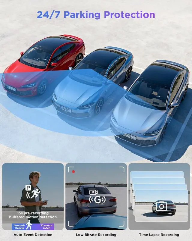 Alt view image 6 of 7 - A119M Pro 4K HDR Mini Dash Cam, STARVIS 2 IMX678 Sensor, Wi-Fi 6, GPS | True 4K with IMX678 Sensor, Wi-Fi 6, Quad-Mode GPS, Voice Control, Buffered 24H Parking Mode, Supercapacitor, Night Vision