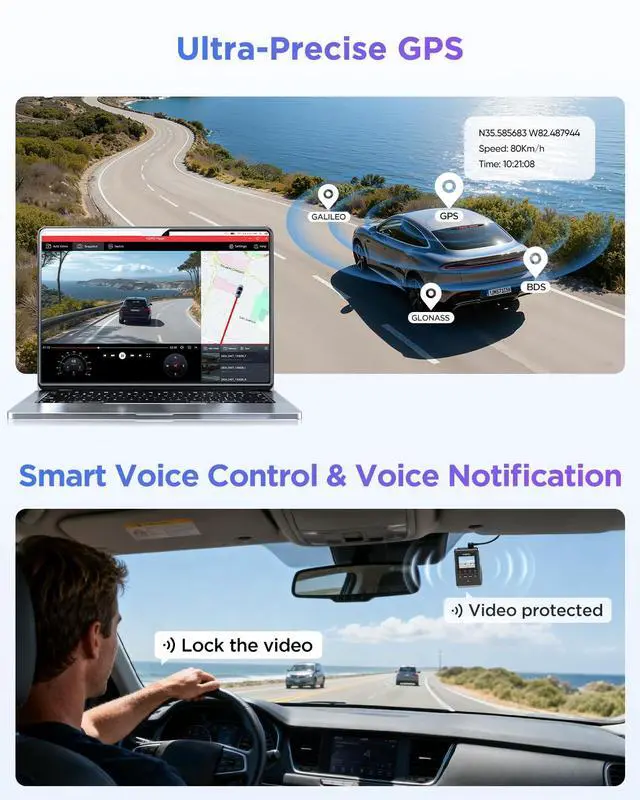 Alt view image 7 of 7 - A119M Pro 4K HDR Mini Dash Cam, STARVIS 2 IMX678 Sensor, Wi-Fi 6, GPS | True 4K with IMX678 Sensor, Wi-Fi 6, Quad-Mode GPS, Voice Control, Buffered 24H Parking Mode, Supercapacitor, Night Vision