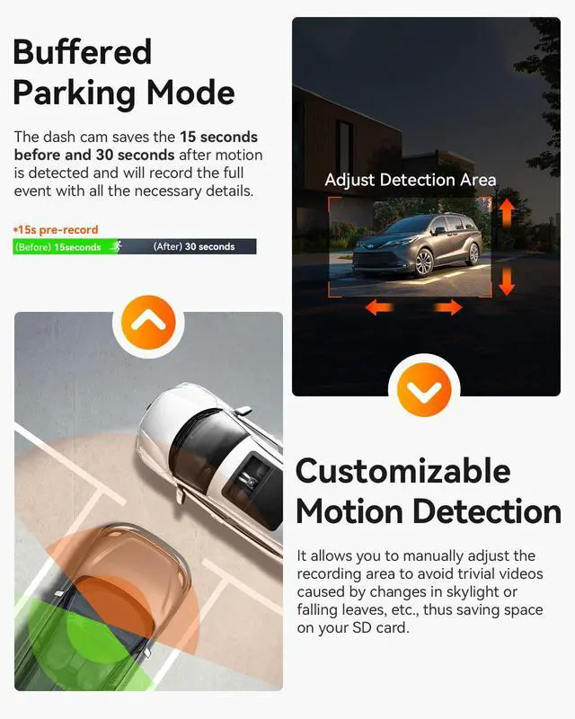 Alt view image 5 of 7 - N2X 2.7K Dash Cam Front and Inside, STARVIS 2 PlatePix Car Camera | IMX675 Sensor, HDR+IR Night Vision, F/1.8 Aperture, 5G WiFi & GPS, 60fps, App/Voice Control, G-Sensor, 24/7 Parking Mode