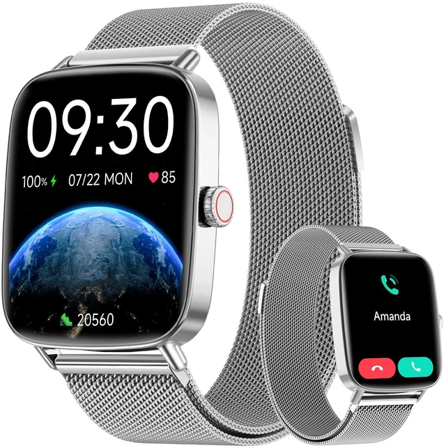Main image of Smart Watch for Women, 1.85" HD AMOLED Fitness Tracker (Answer/Call) with 24/7 Heart Rate/Sleep/SpO2 Monitor for iPhone & Android, 120+ Sports Modes Smartwatch with IP68 Waterproof