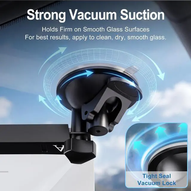 Alt view image 3 of 7 - Starlink Mini Mount Starlink Mini Car Mount Suction Cup Holder for Sunroof & Window, Strong Vacuum Base, Starlink Mini Accessories for RV, Boat, Truck (Black)