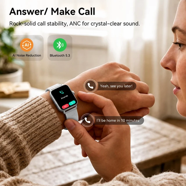 Alt view image 3 of 7 - Smart Watch for Women, 1.85" HD AMOLED Fitness Tracker (Answer/Call) with 24/7 Heart Rate/Sleep/SpO2 Monitor for iPhone & Android, 120+ Sports Modes Smartwatch with IP68 Waterproof