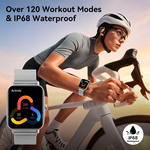 Alt view image 6 of 7 - Smart Watch for Women, 1.85" HD AMOLED Fitness Tracker (Answer/Call) with 24/7 Heart Rate/Sleep/SpO2 Monitor for iPhone & Android, 120+ Sports Modes Smartwatch with IP68 Waterproof