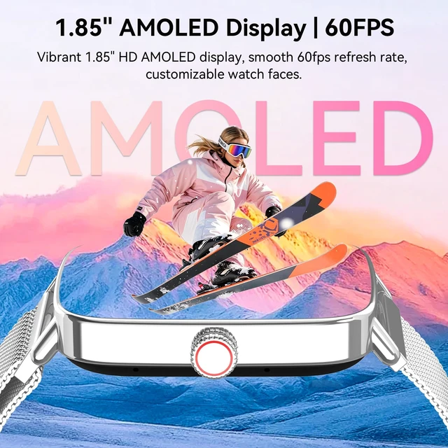 Alt view image 7 of 7 - Smart Watch for Women, 1.85" HD AMOLED Fitness Tracker (Answer/Call) with 24/7 Heart Rate/Sleep/SpO2 Monitor for iPhone & Android, 120+ Sports Modes Smartwatch with IP68 Waterproof