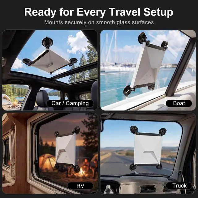 Alt view image 6 of 7 - Starlink Mini Mount Starlink Mini Car Mount Suction Cup Holder for Sunroof & Window, Strong Vacuum Base, Starlink Mini Accessories for RV, Boat, Truck (Black)
