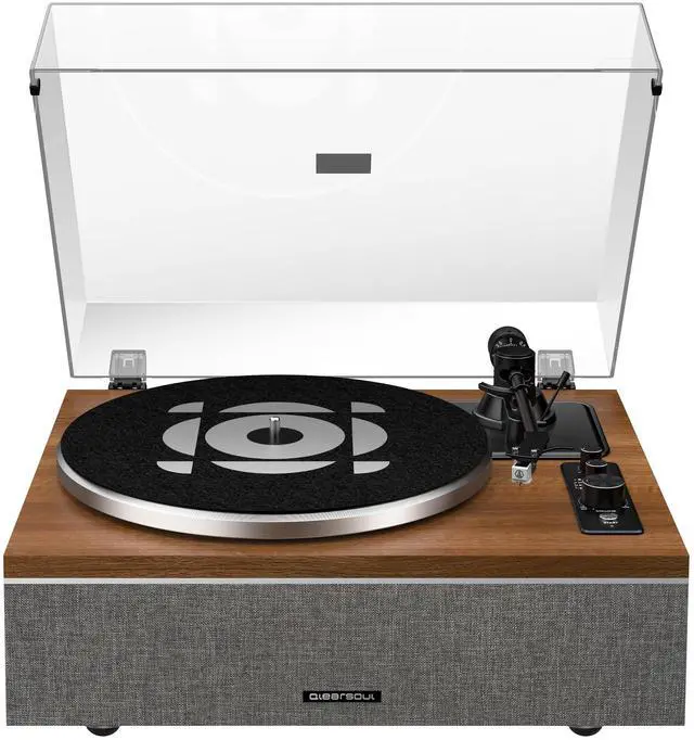 Main image of ONE-S Vinyl Record Player with Bluetooth Input/Output | All-in-One Vintage Turntable Built in Speakers, Phono Preamp & DSP, AT-3600L Cartridge, 33/45 RPM (Walnut)