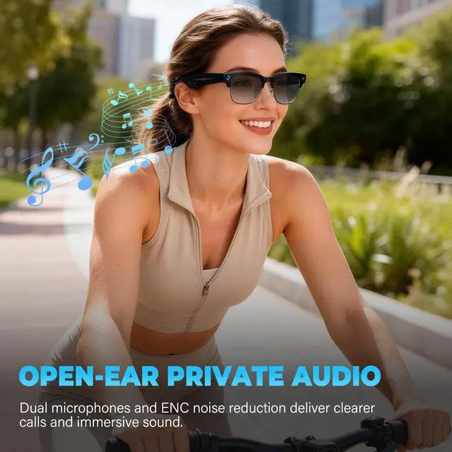 Alt view image 3 of 7 - AI Smart Glasses with Camera, 4K EIS Anti-Shake Video & Photo Capture, Real-Time Translation,Open-Ear Bluetooth Audio, Object Recognition, Recording Sunglasses with Photochromic