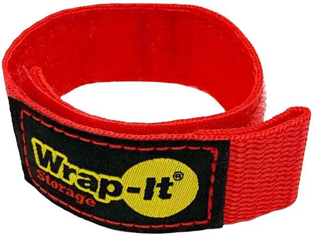 Main image of Quick-Strap Cord Wraps, 9 inch (12 Pack) Red | Hook and Loop Strap, Extension Cord Holder Gifts for Boat, Rope, Hose, and Cable Storage and Organization