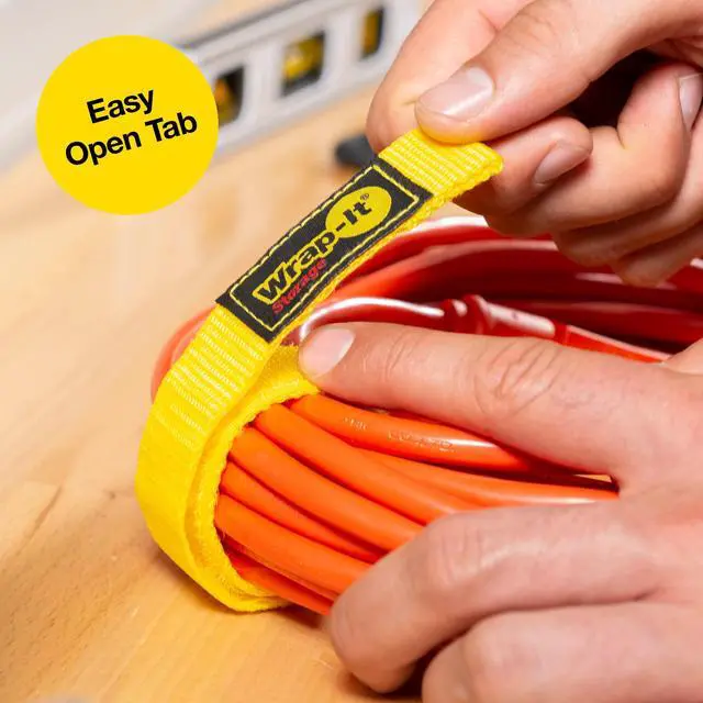 Alt view image 5 of 7 - Quick-Strap Cord Wraps, 9 inch (12 Pack) Red | Hook and Loop Strap, Extension Cord Holder Gifts for Boat, Rope, Hose, and Cable Storage and Organization